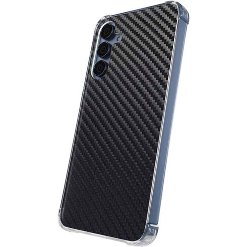 Black Carbon Fiber Specialty Texture Material Galaxy A35 5G Clear Case